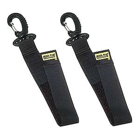 Rip-Tie Nylon Snap Hook  9 Inch  2-Pack  Black